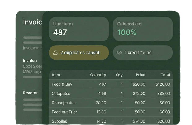 AI extracting line items from an invoice
