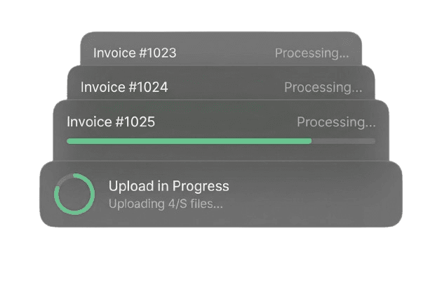 Invoices being uploaded and processed